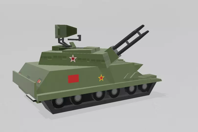 ZSU-23-4 Shilka lowpoly Free low-poly 3D model