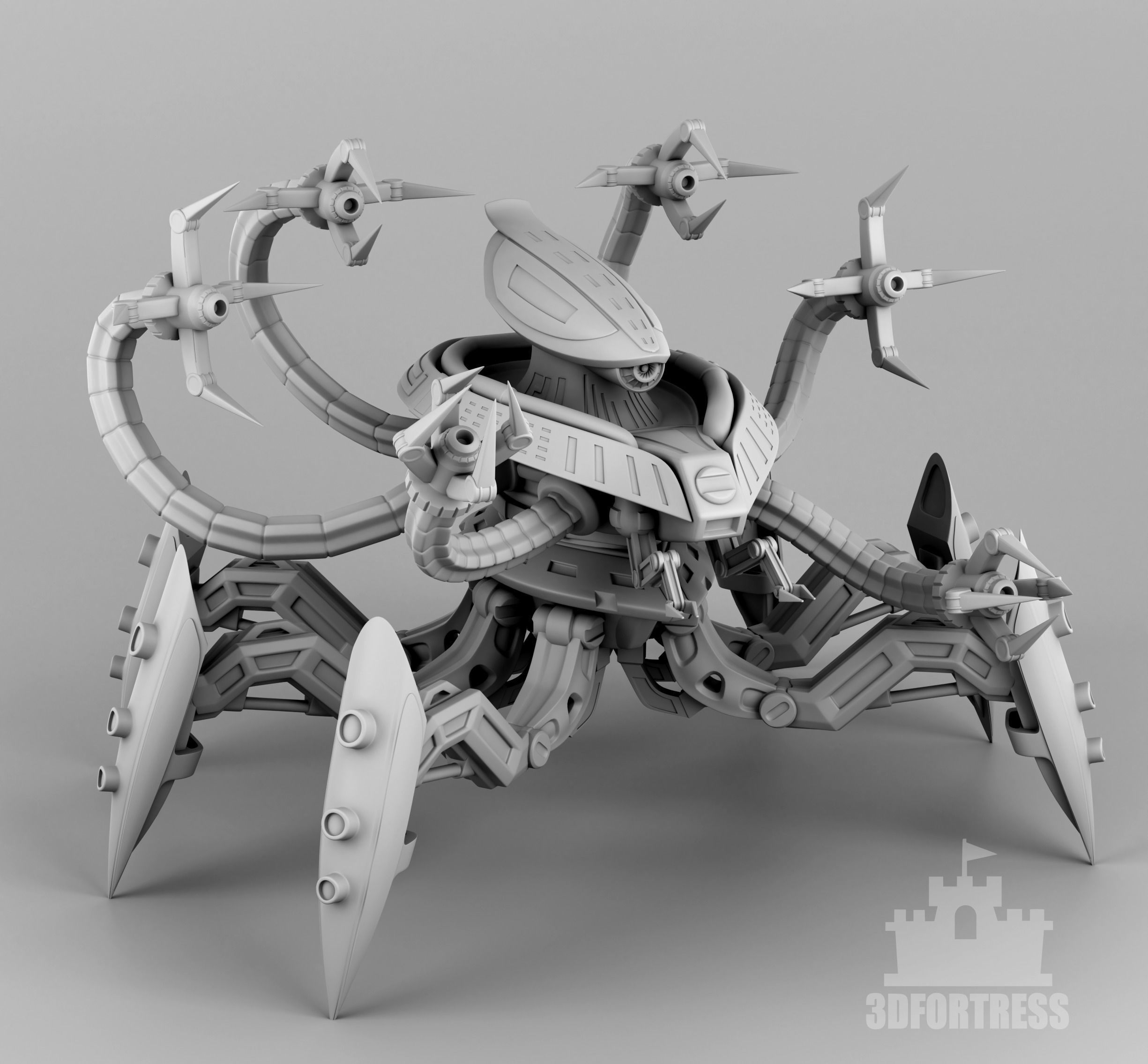 Robot alien 3D model 3D printable | CGTrader
