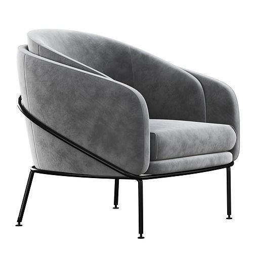 Angelo Lounge Armchair 3D model 6