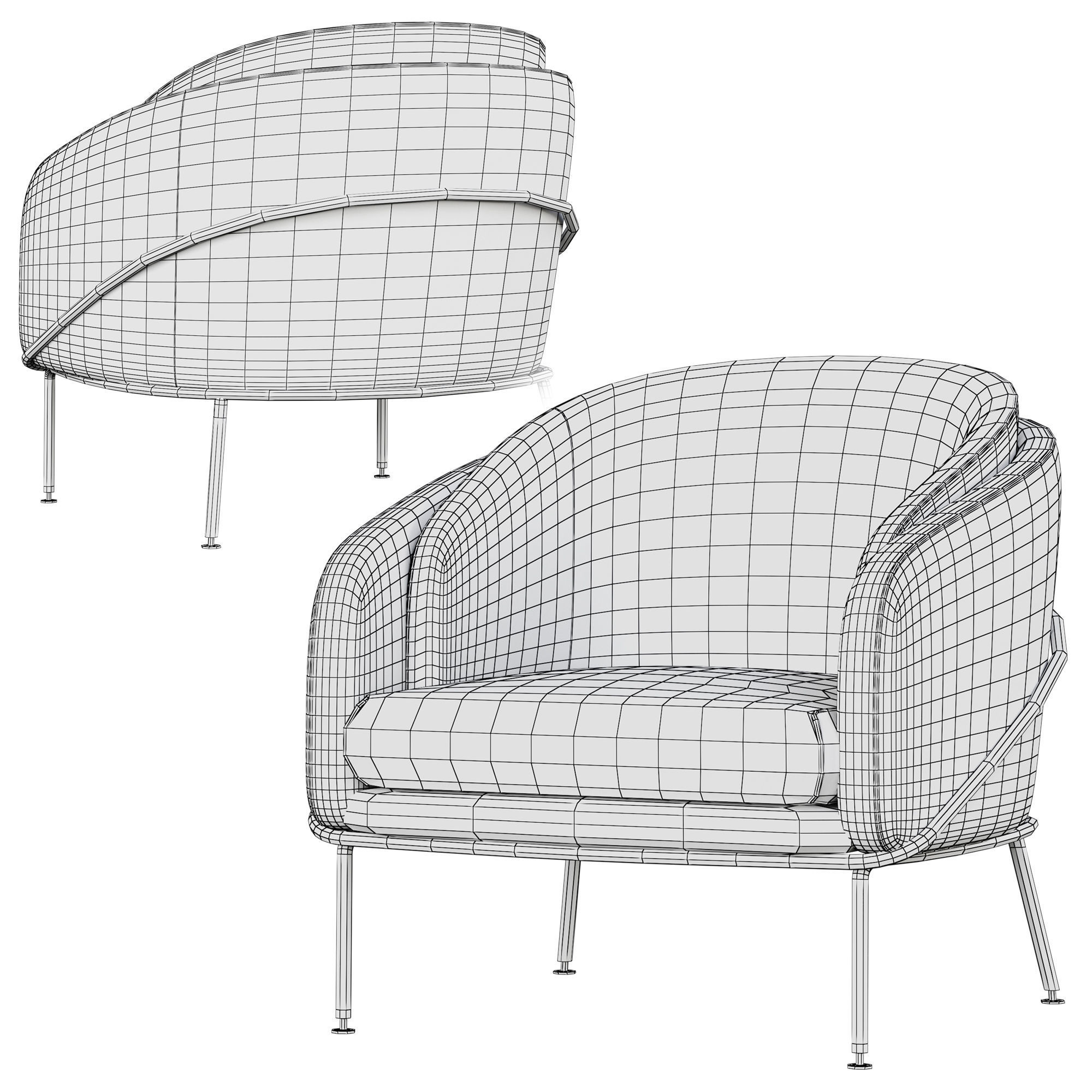 Angelo Lounge Armchair 3D model_12