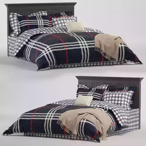 Southwestern Tartan Plaid Bed 3D model