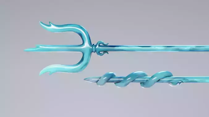 Hololive Gawr Gura Trident Low-poly 3D model