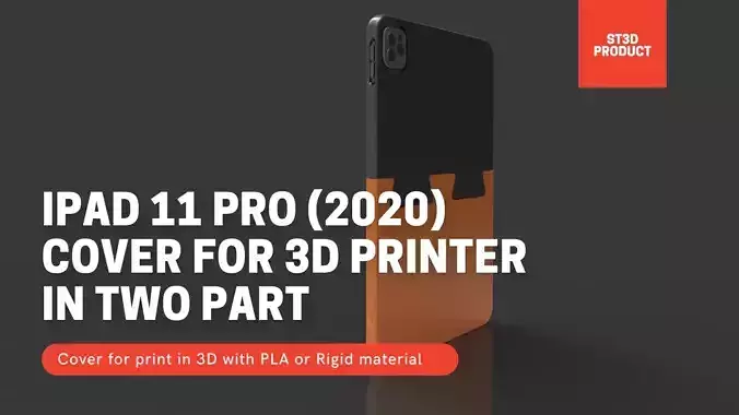 Cover for iPAD 11 pro 2020 divide in two part for 3D print model