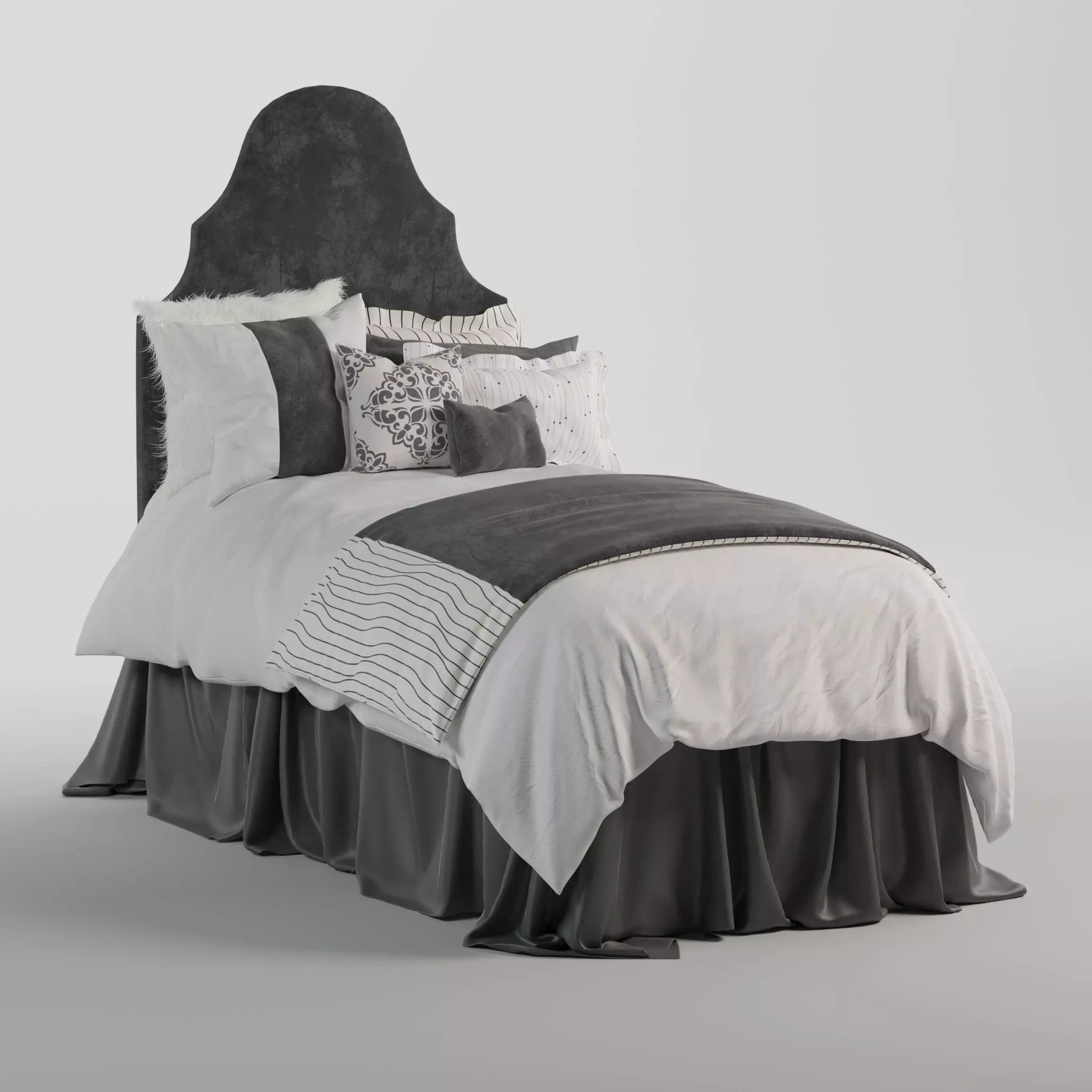 Dorm bed set 3D model