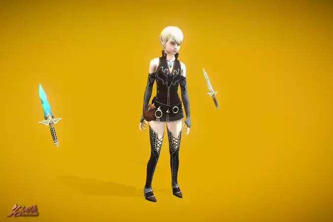 RPG Young Elf Low-poly 3D model