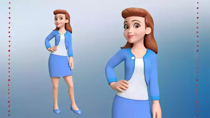 Low Poly Women Character Model