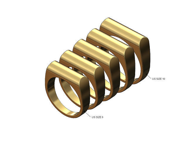 Cylindrical top signet ring 3D print model