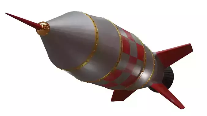Rocket 3D Model with checkered design 3D model