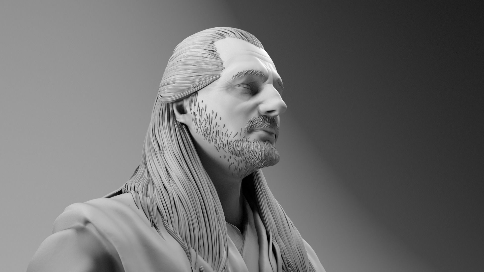 Liam Neeson - Qui Gon Jinn - Star Wars Episode I 3D print model_15