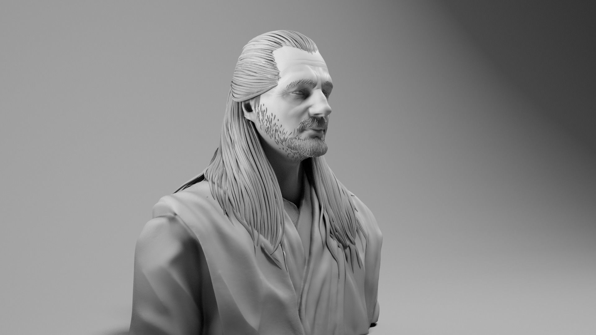 Liam Neeson - Qui Gon Jinn - Star Wars Episode I 3D print model_4