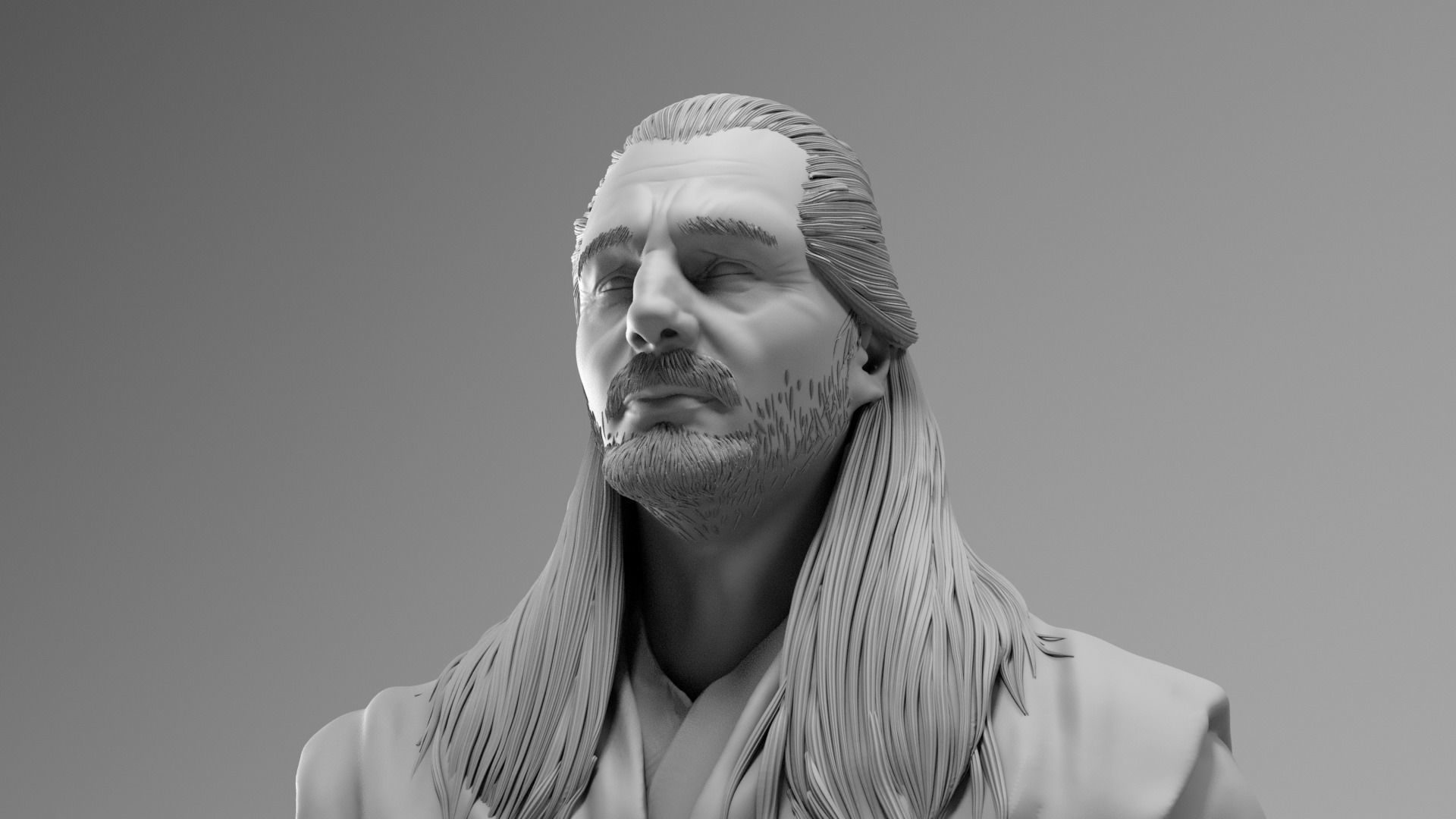 Liam Neeson - Qui Gon Jinn - Star Wars Episode I 3D print model_9