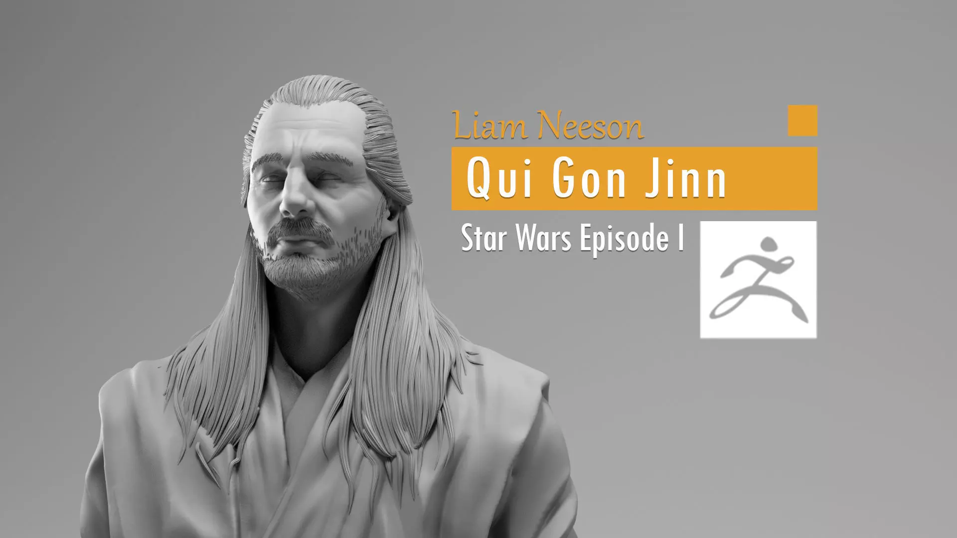 Liam Neeson - Qui Gon Jinn - Star Wars Episode I 3D print model_0