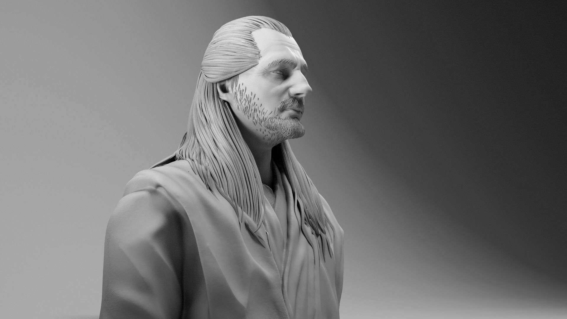 Liam Neeson - Qui Gon Jinn - Star Wars Episode I 3D print model_6