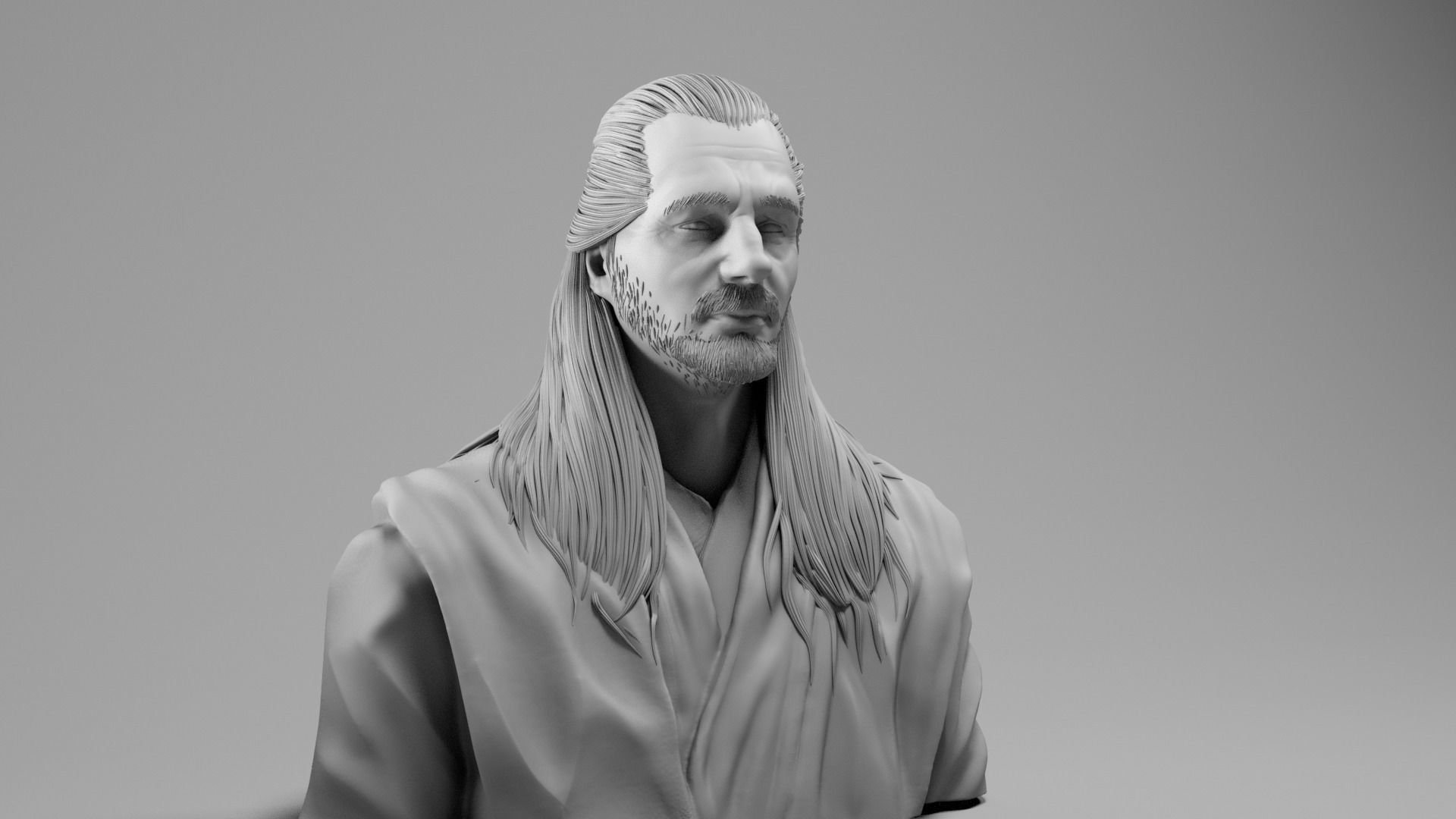 Liam Neeson - Qui Gon Jinn - Star Wars Episode I 3D print model_3