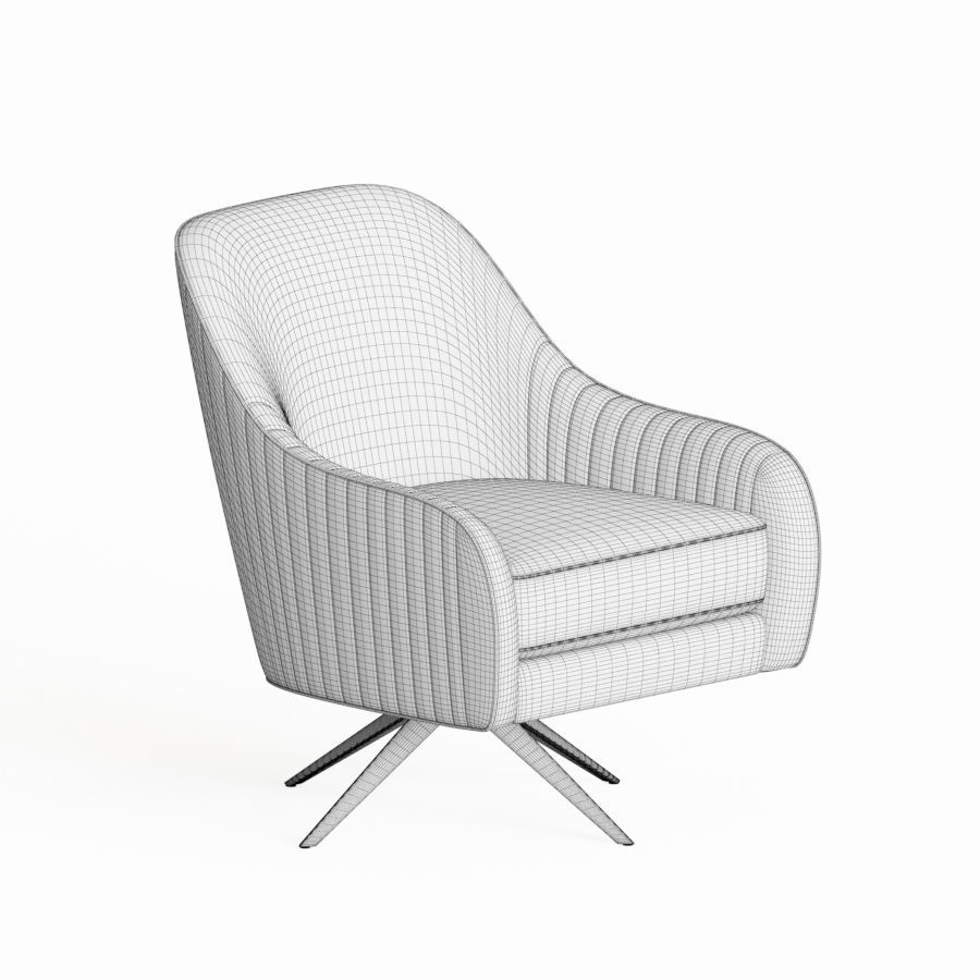 Roar and Rabbit Swivel Chair Leather West elm 3D model_3