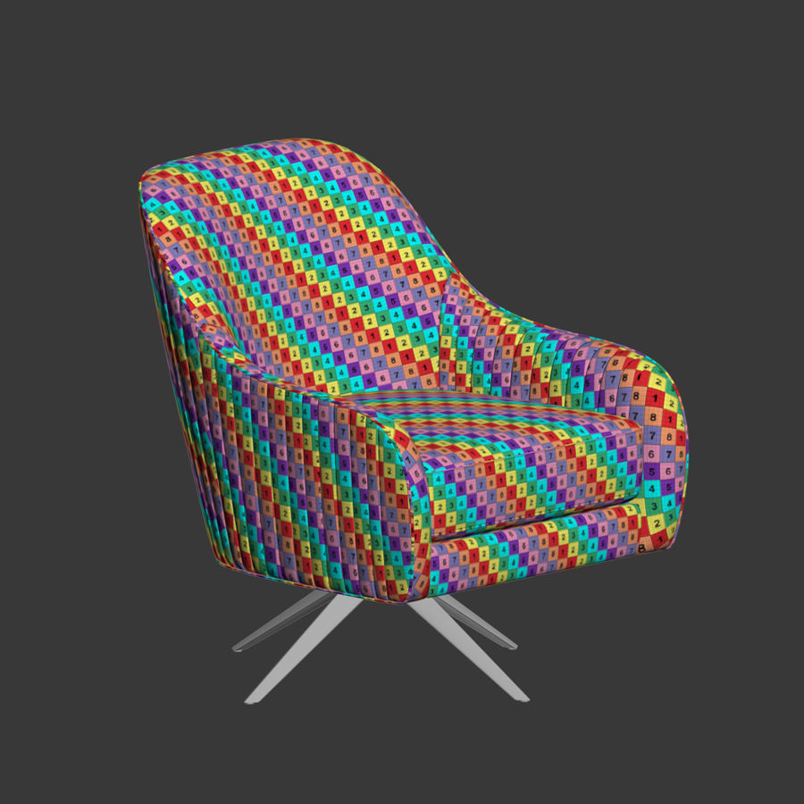 Roar and Rabbit Swivel Chair Leather West elm 3D model_4