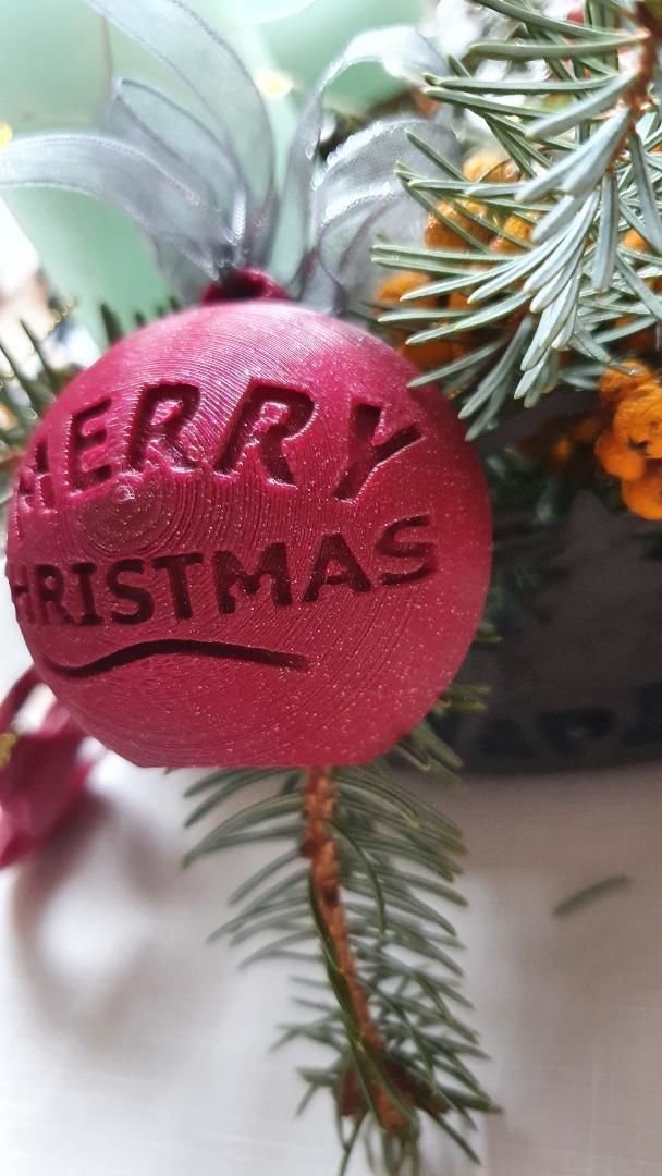 3D Printing Merry Chrismas Ball  3D print model_3