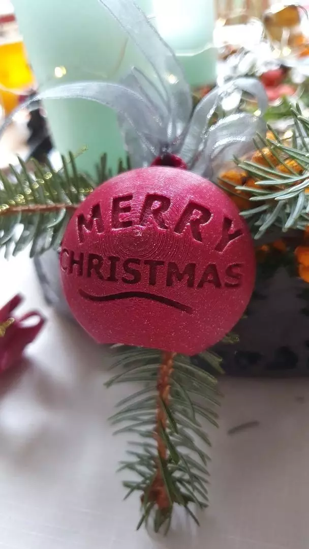 3D Printing Merry Chrismas Ball  3D print model_0