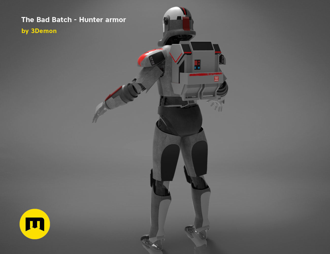 The Bad Batch Hunter armor 3D print model_4