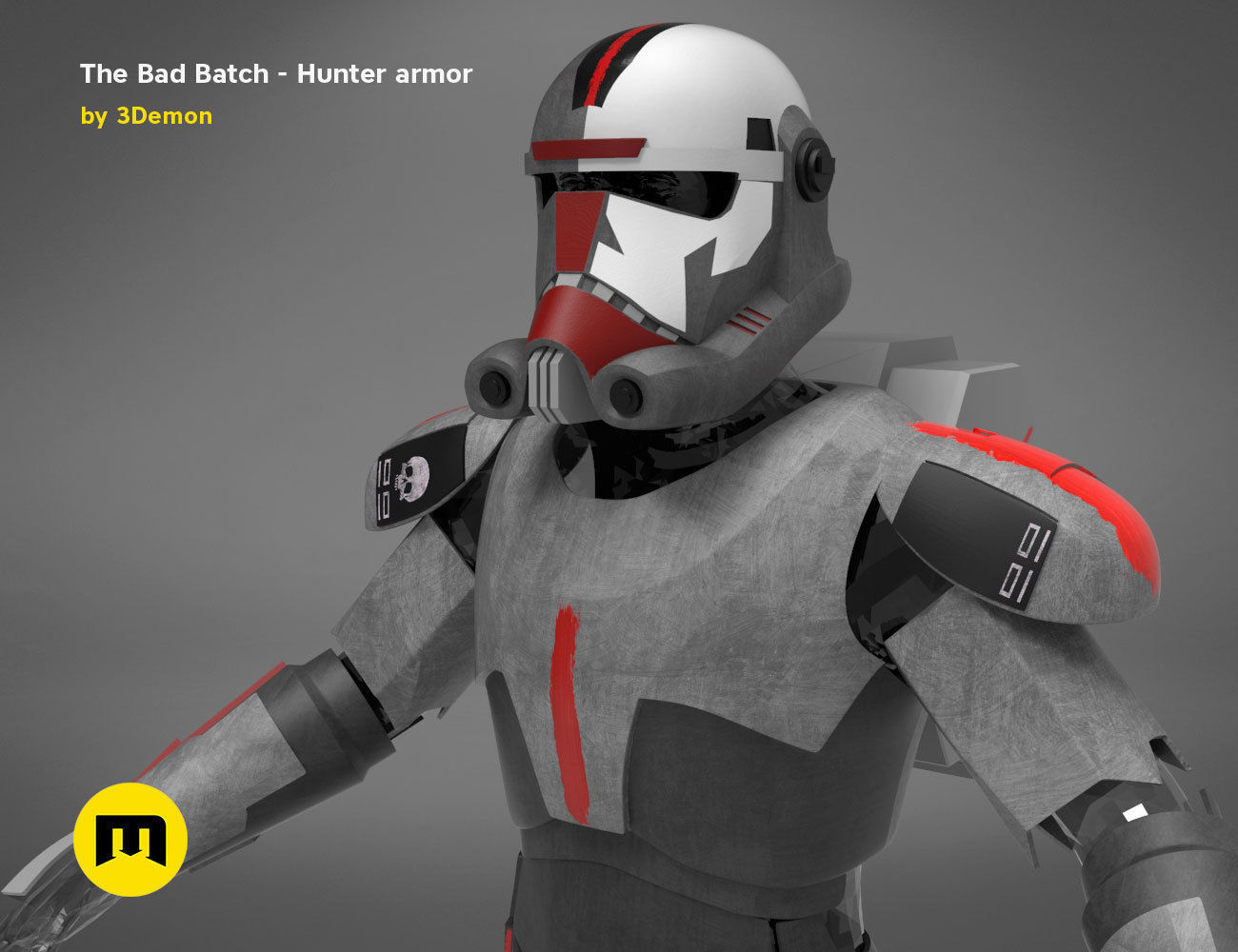 The Bad Batch Hunter armor 3D print model_2