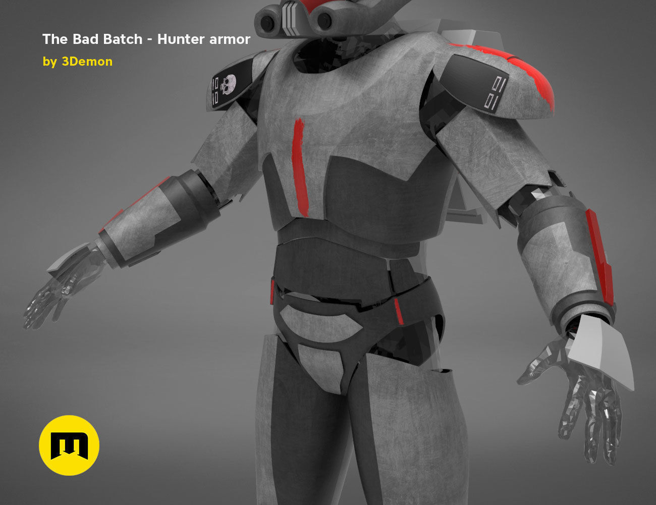 The Bad Batch Hunter armor 3D print model_7