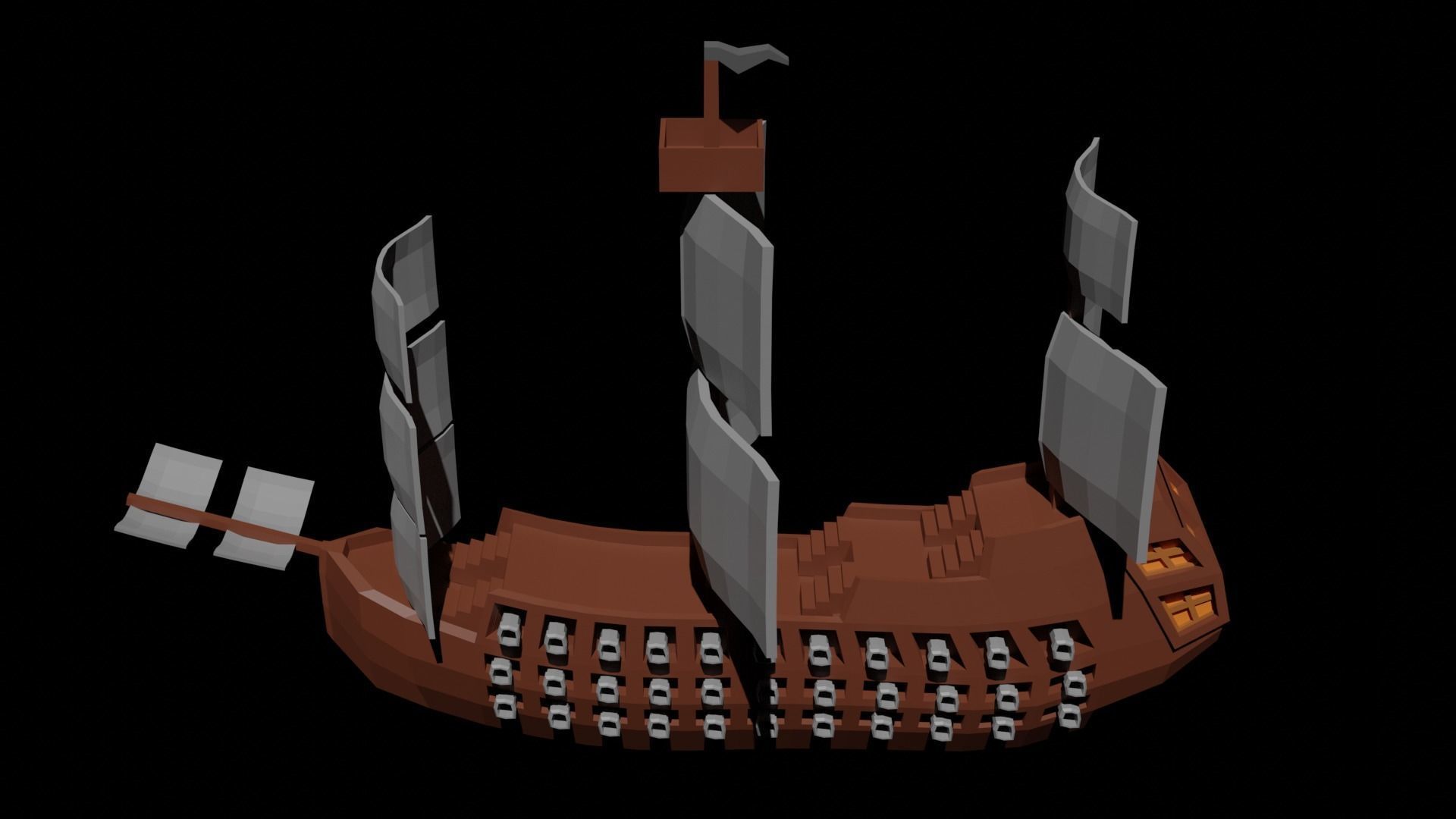 Korsan Gemisi Low-poly 3D model_1