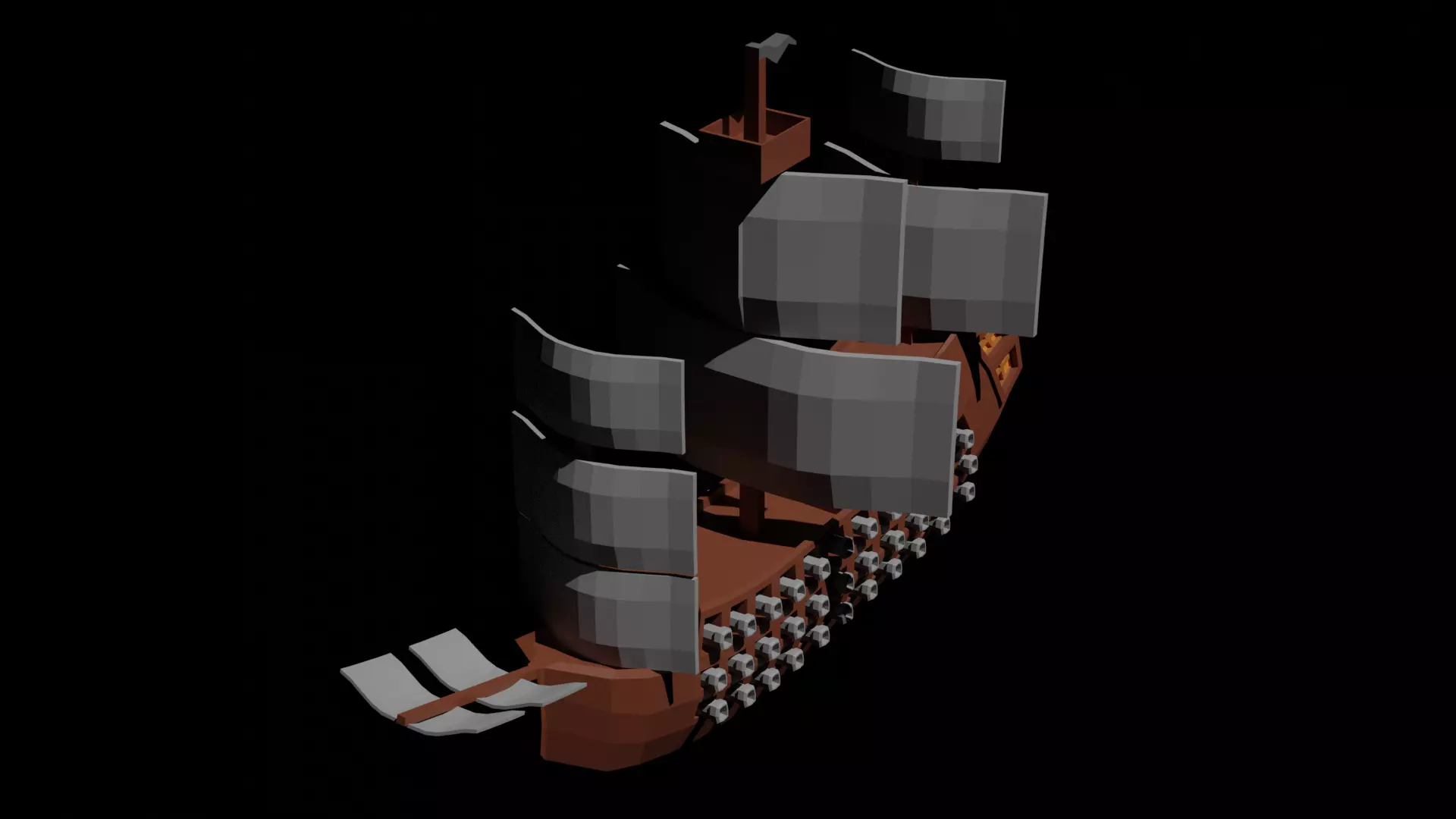 Korsan Gemisi Low-poly 3D model_0