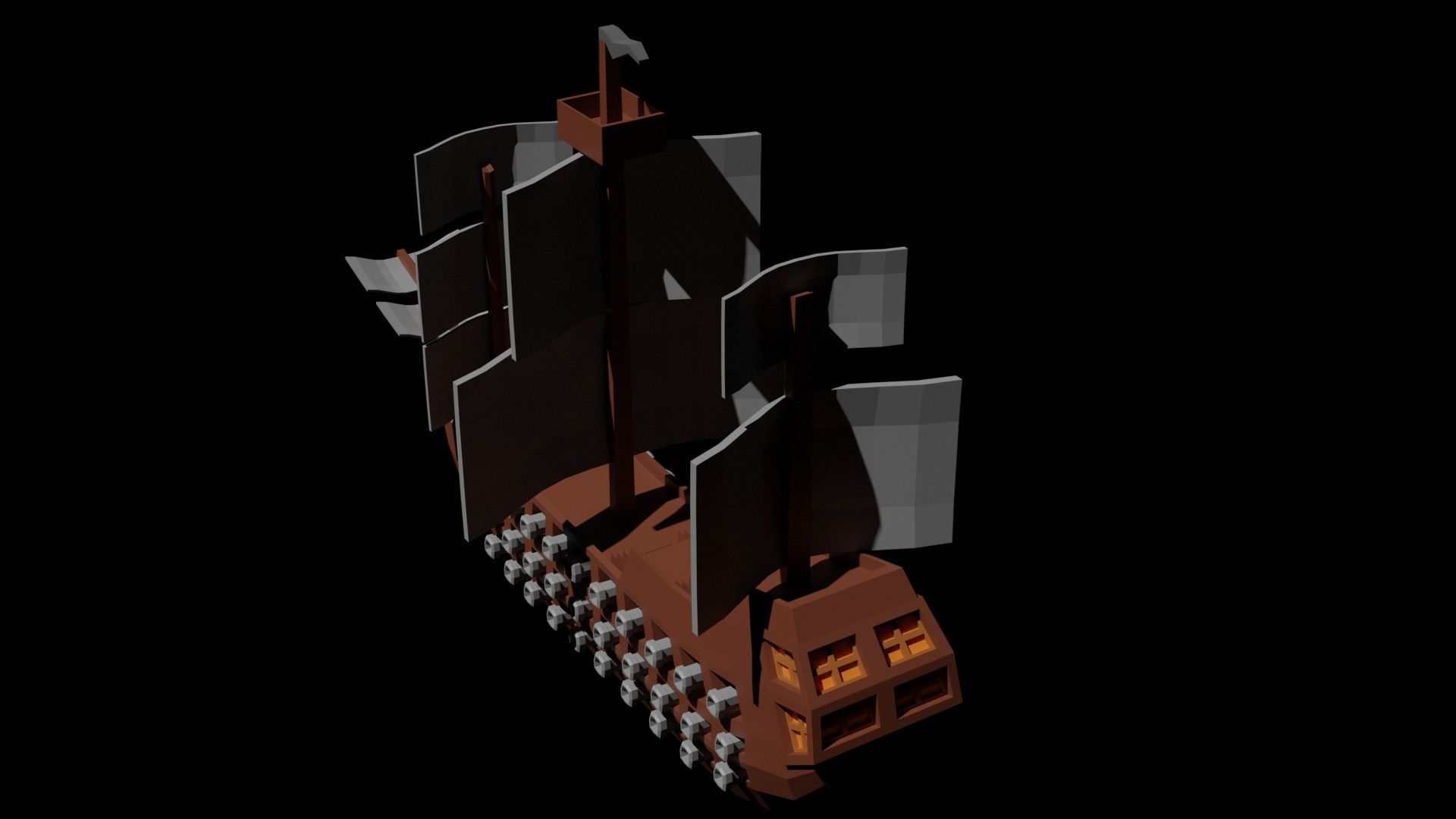 Korsan Gemisi Low-poly 3D model_2