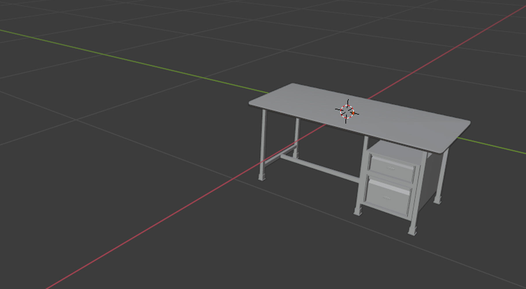 computer table Low-poly 3D model_6