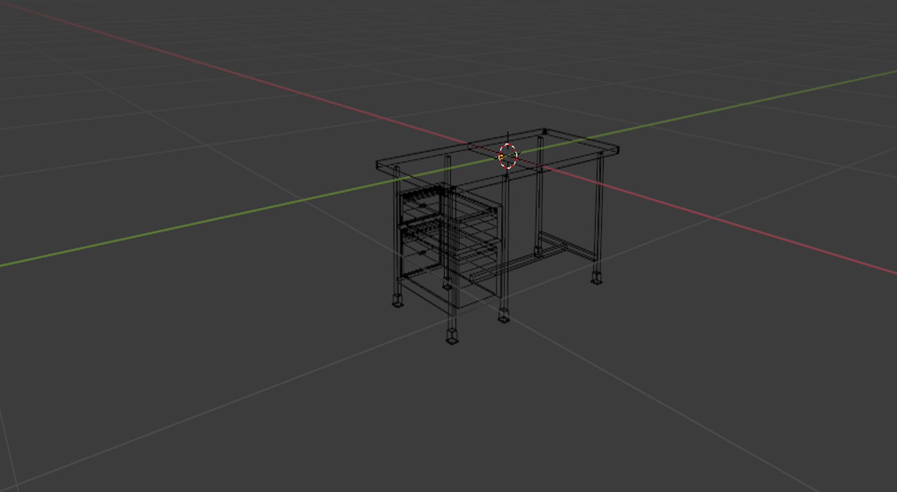 computer table Low-poly 3D model_9