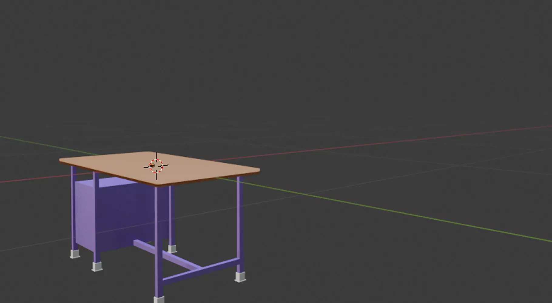 computer table Low-poly 3D model_0