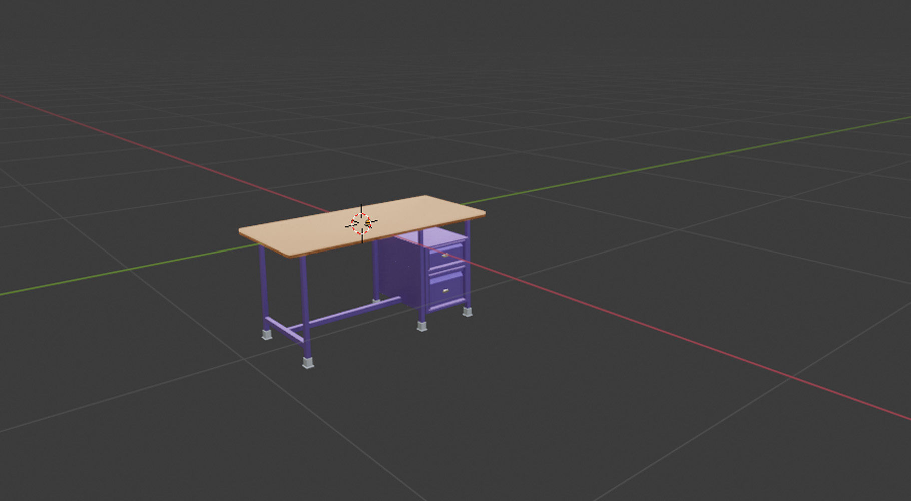 computer table Low-poly 3D model_1