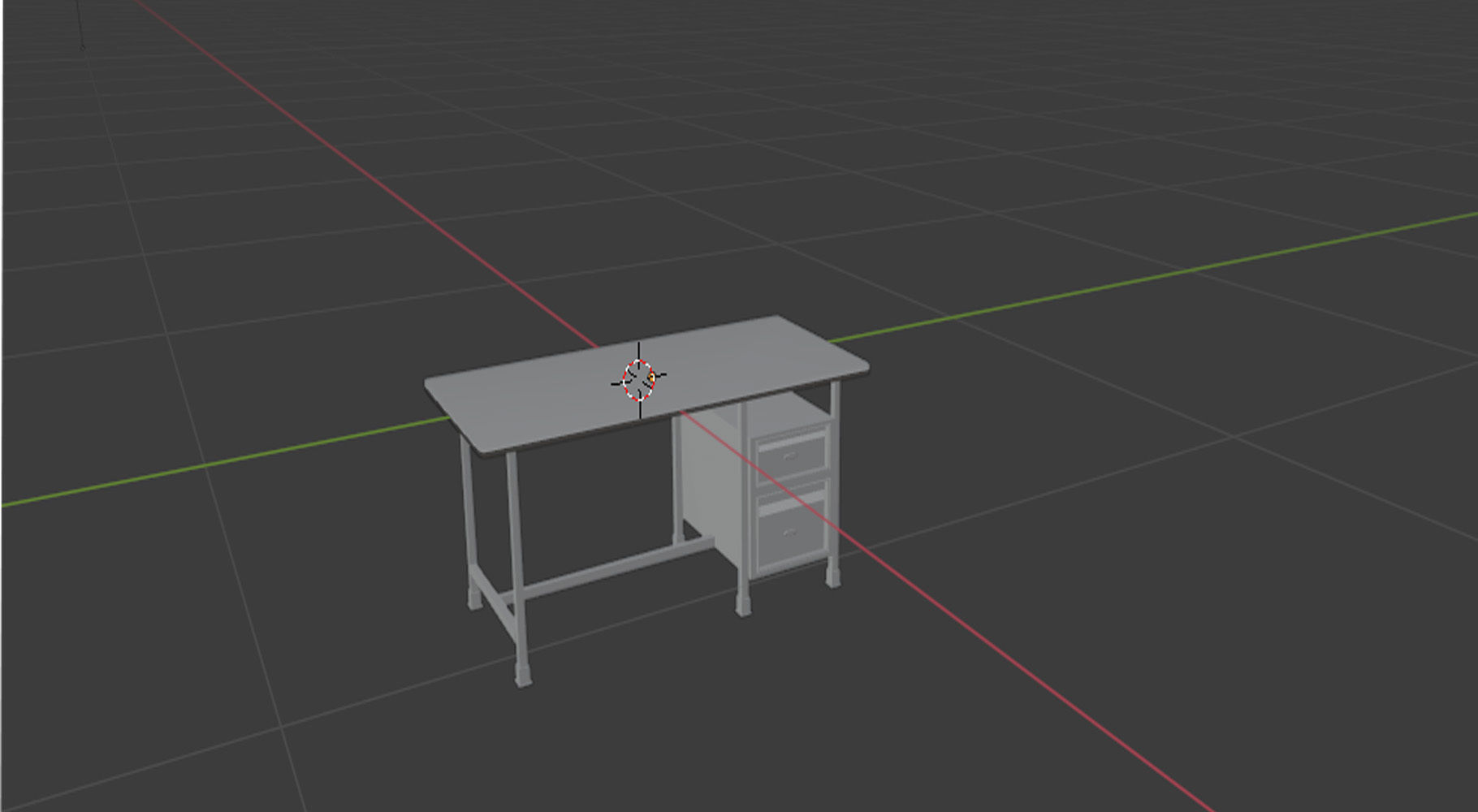 computer table Low-poly 3D model_7