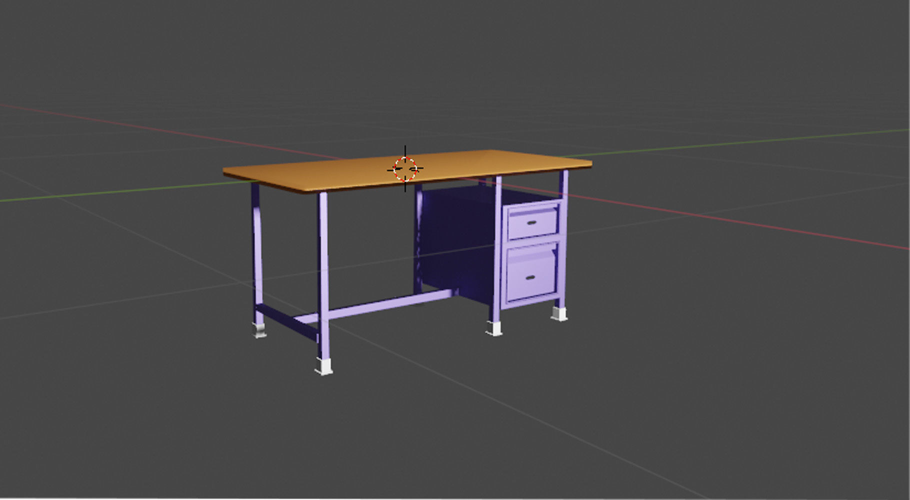 computer table Low-poly 3D model_3