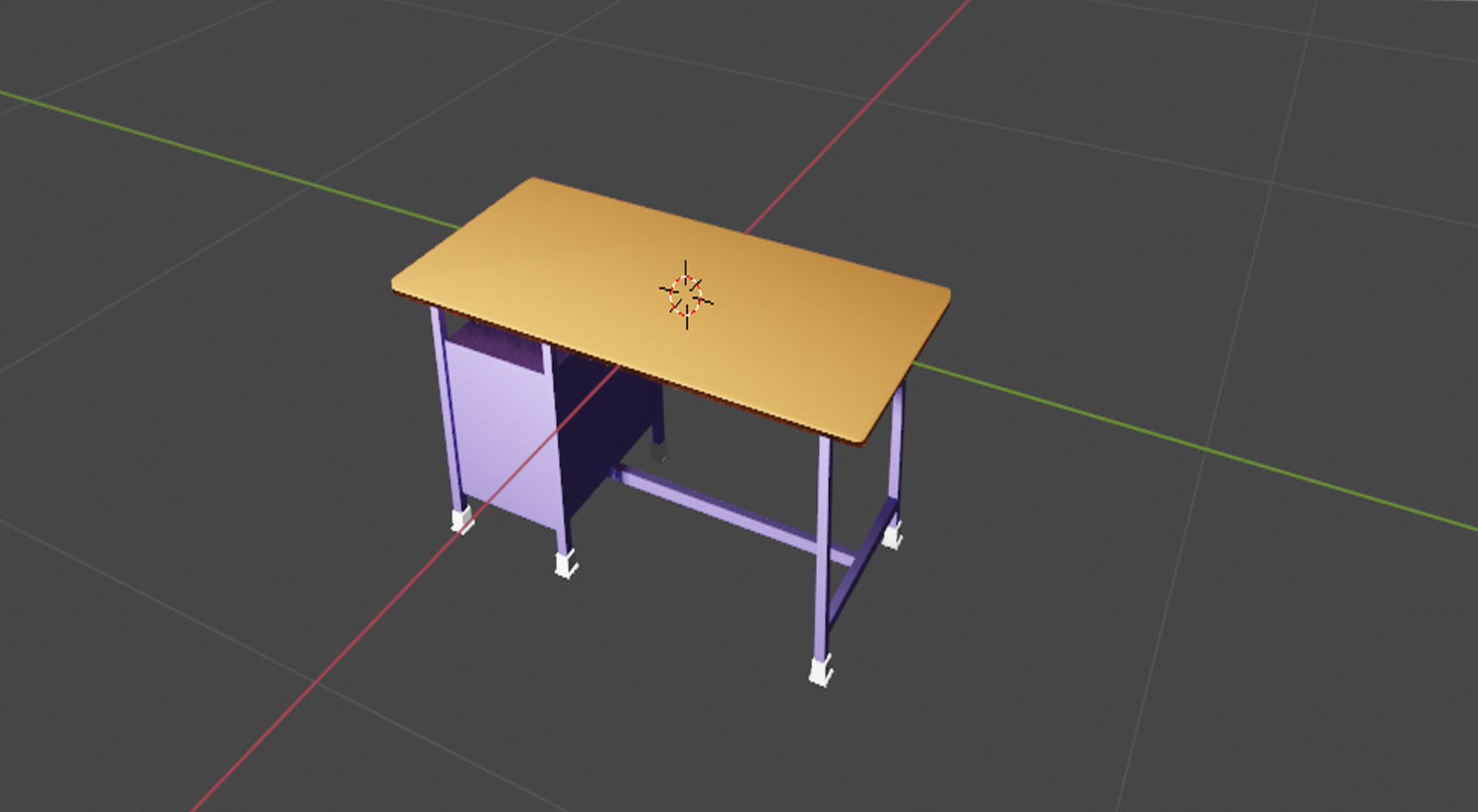 computer table Low-poly 3D model_5