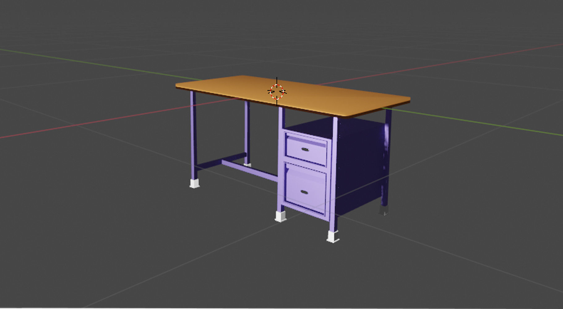 computer table Low-poly 3D model_4