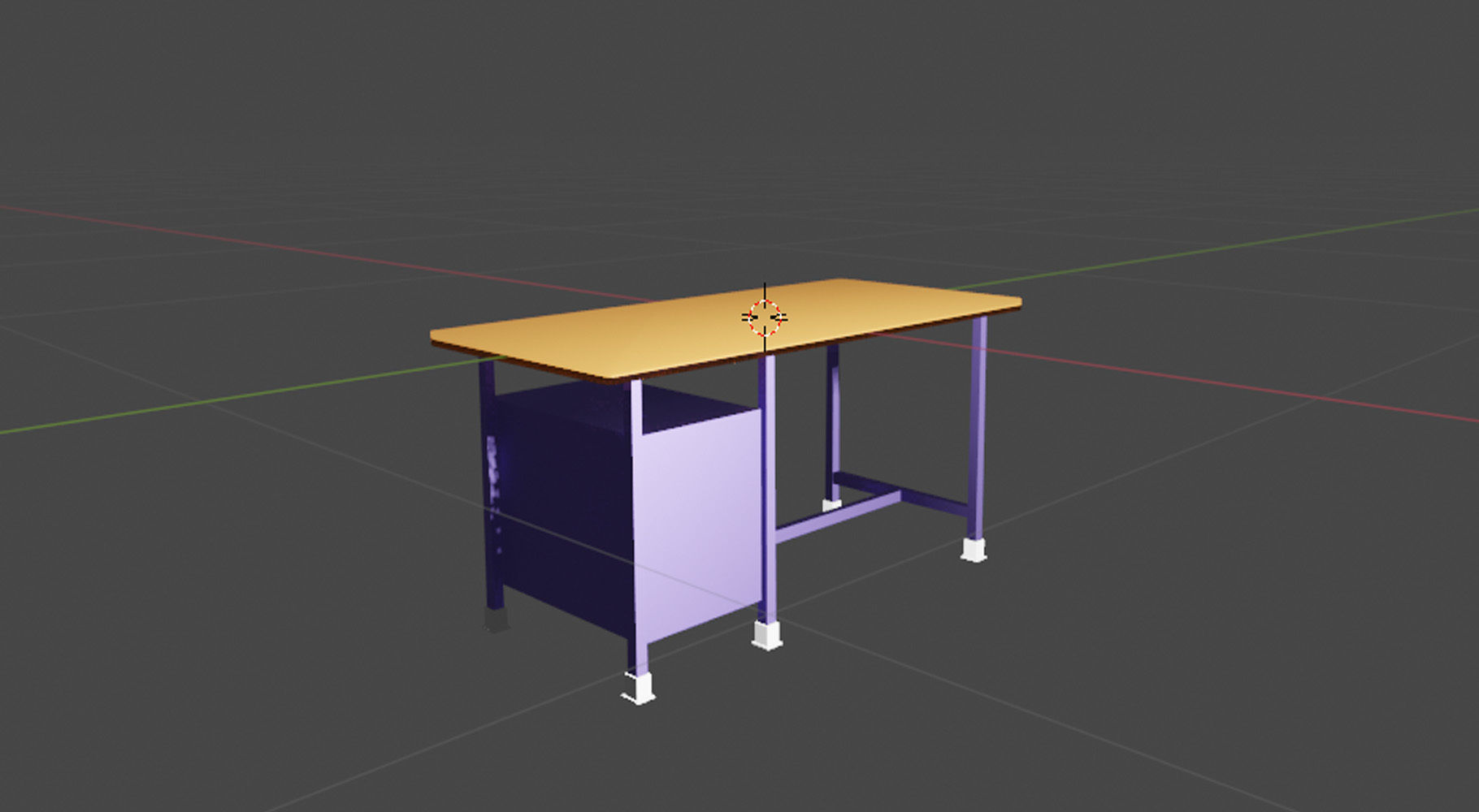 computer table Low-poly 3D model_2