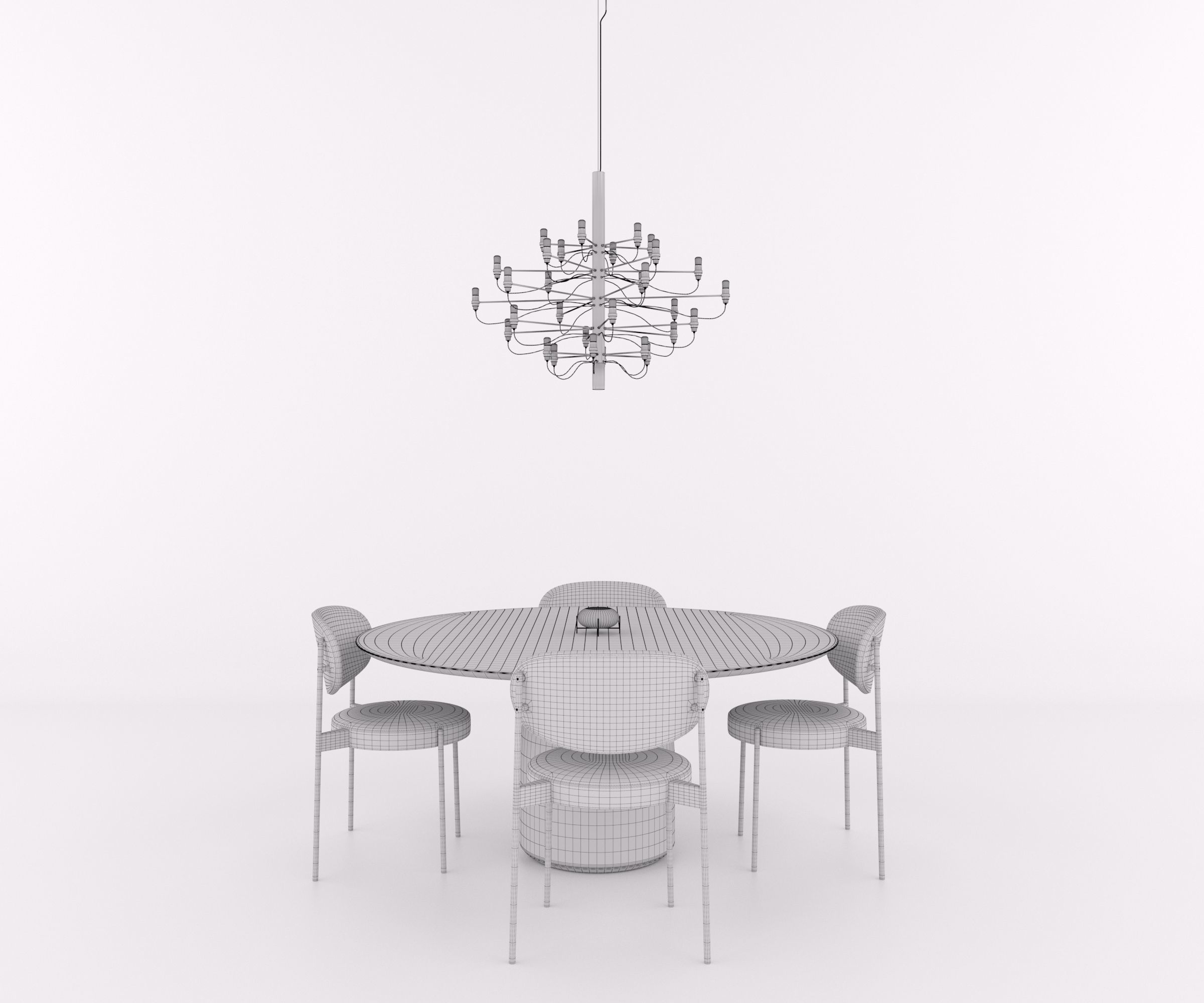 Model Set 02 Series 430 Chair Bule Table Chandelier 2079 Flos  3D model_5