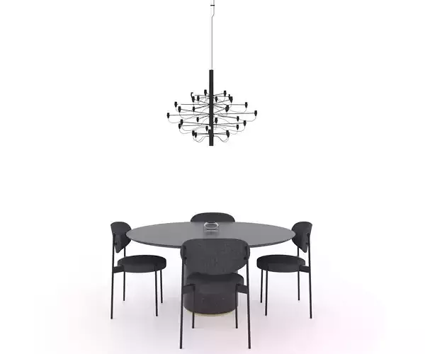 Model Set 02 Series 430 Chair Bule Table Chandelier 2079 Flos 
