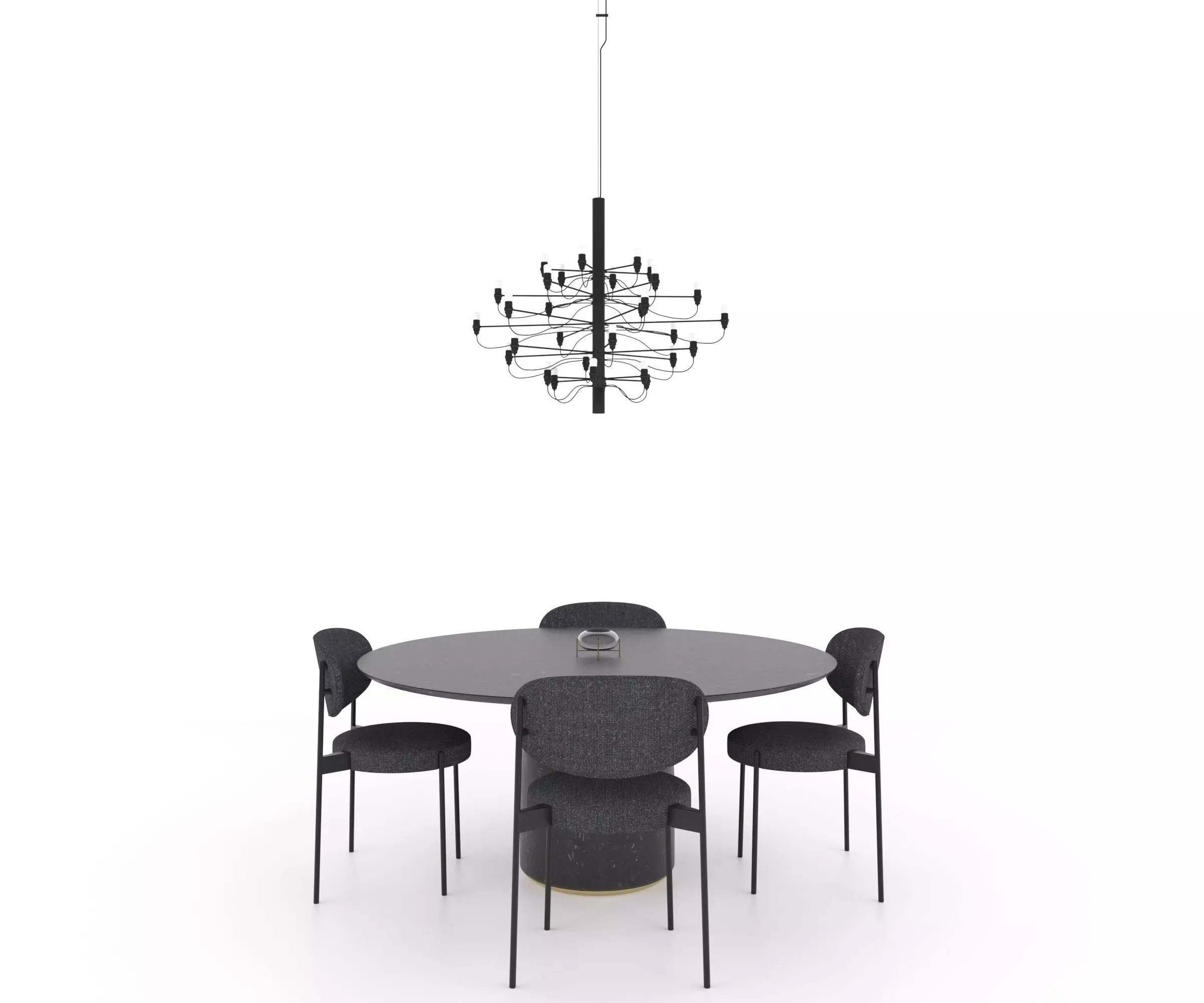 Model Set 02 Series 430 Chair Bule Table Chandelier 2079 Flos  3D model_0