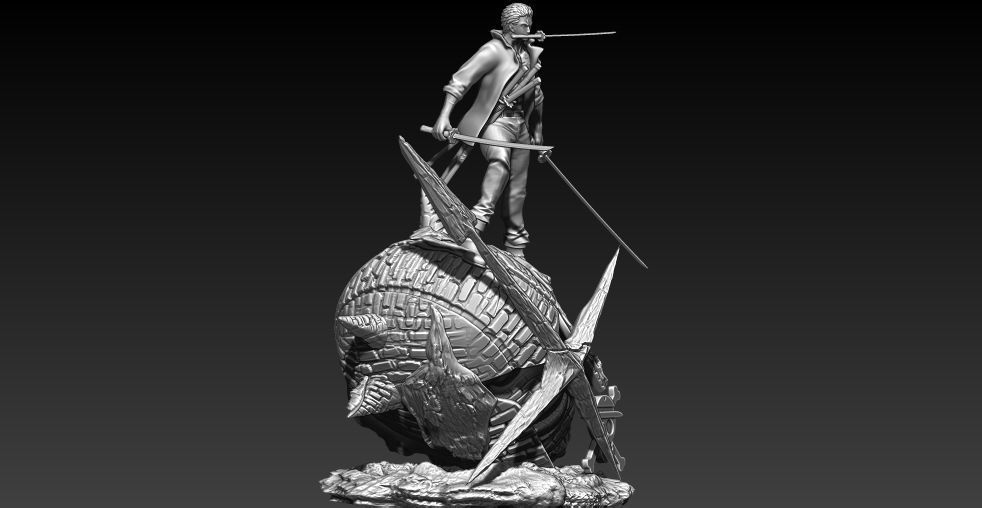 Zoro vs Pica - One piece - 3d Print 3D print model_3