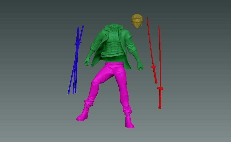 Zoro vs Pica - One piece - 3d Print 3D print model_1