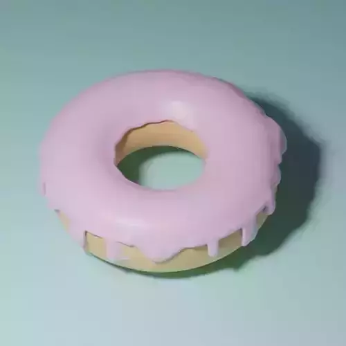 Creamy pink doughnut