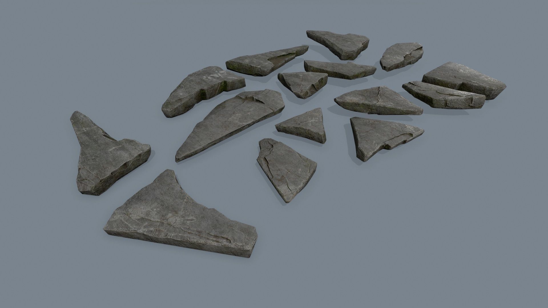rock set of rocks Low-poly 3D model_9