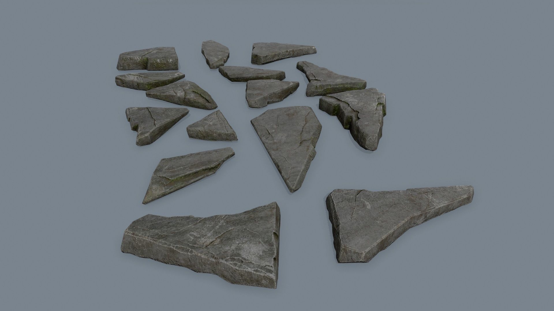 rock set of rocks Low-poly 3D model_3