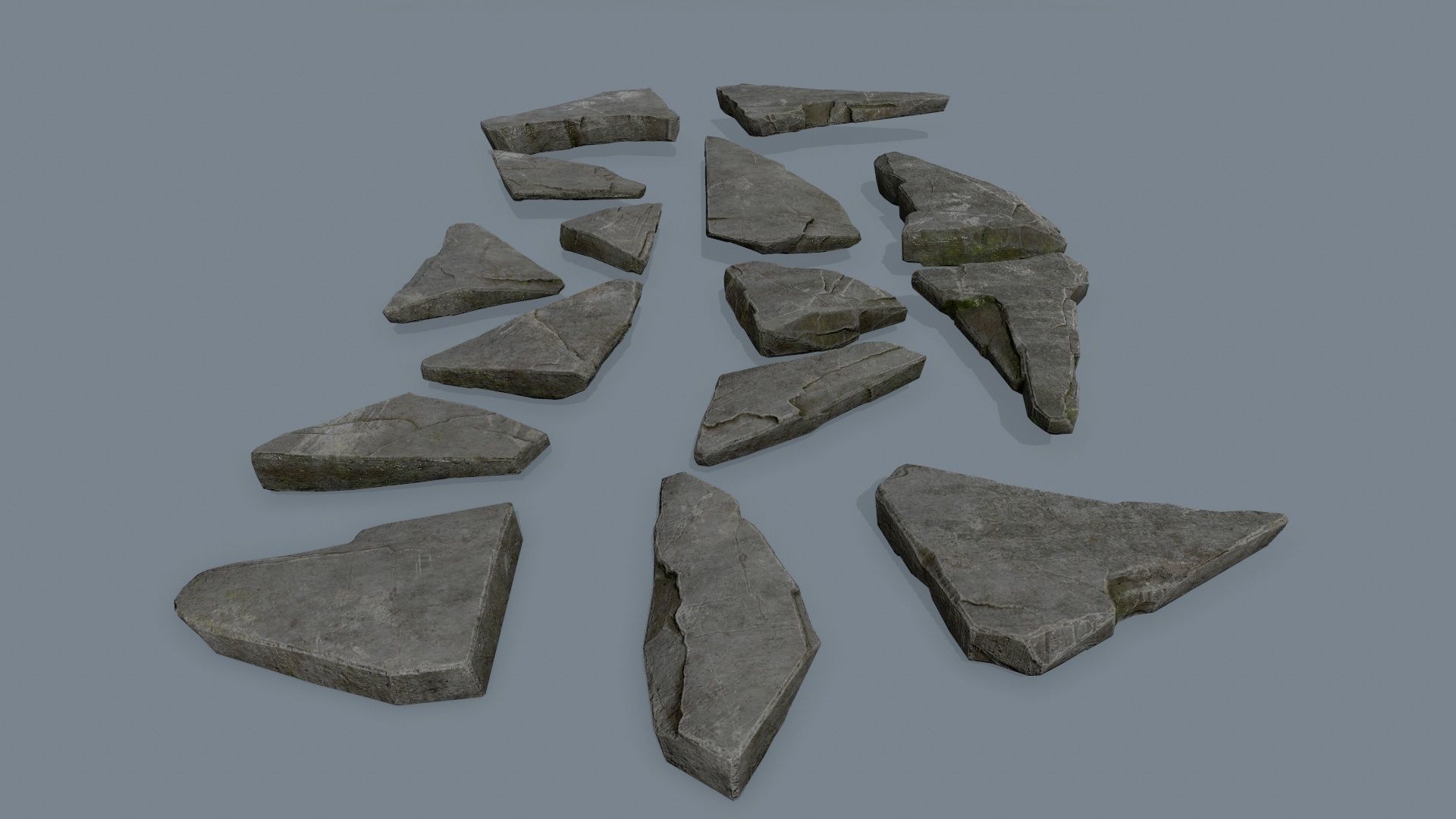 rock set of rocks Low-poly 3D model_12