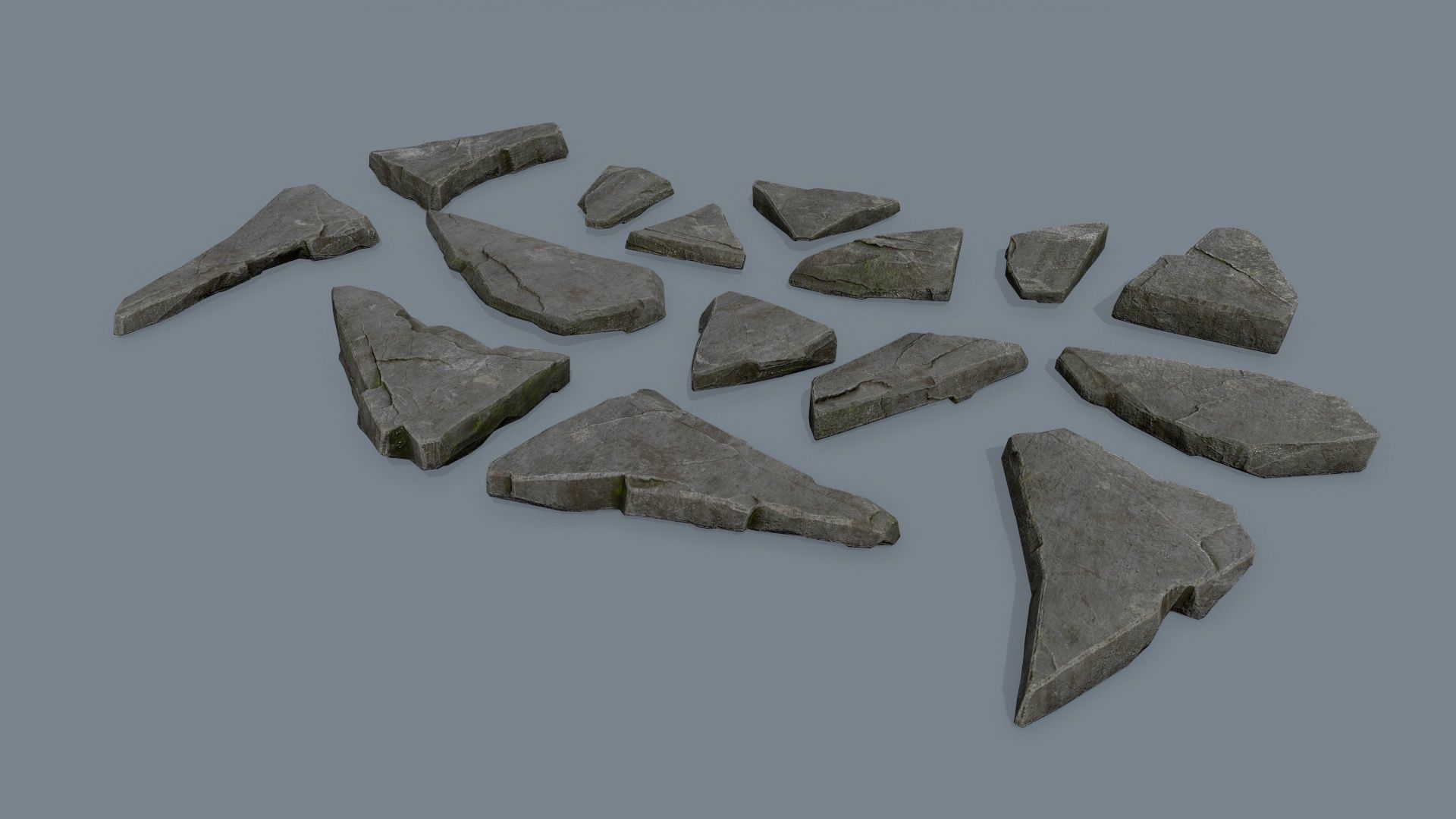 rock set of rocks Low-poly 3D model_7