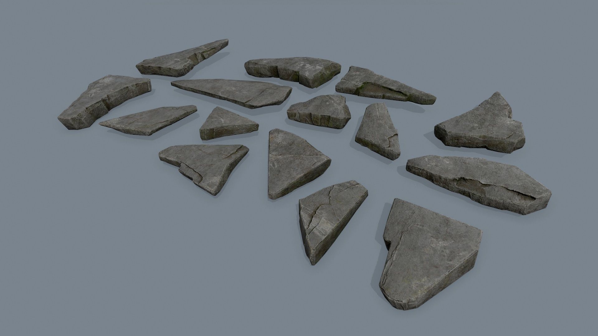 rock set of rocks Low-poly 3D model_13