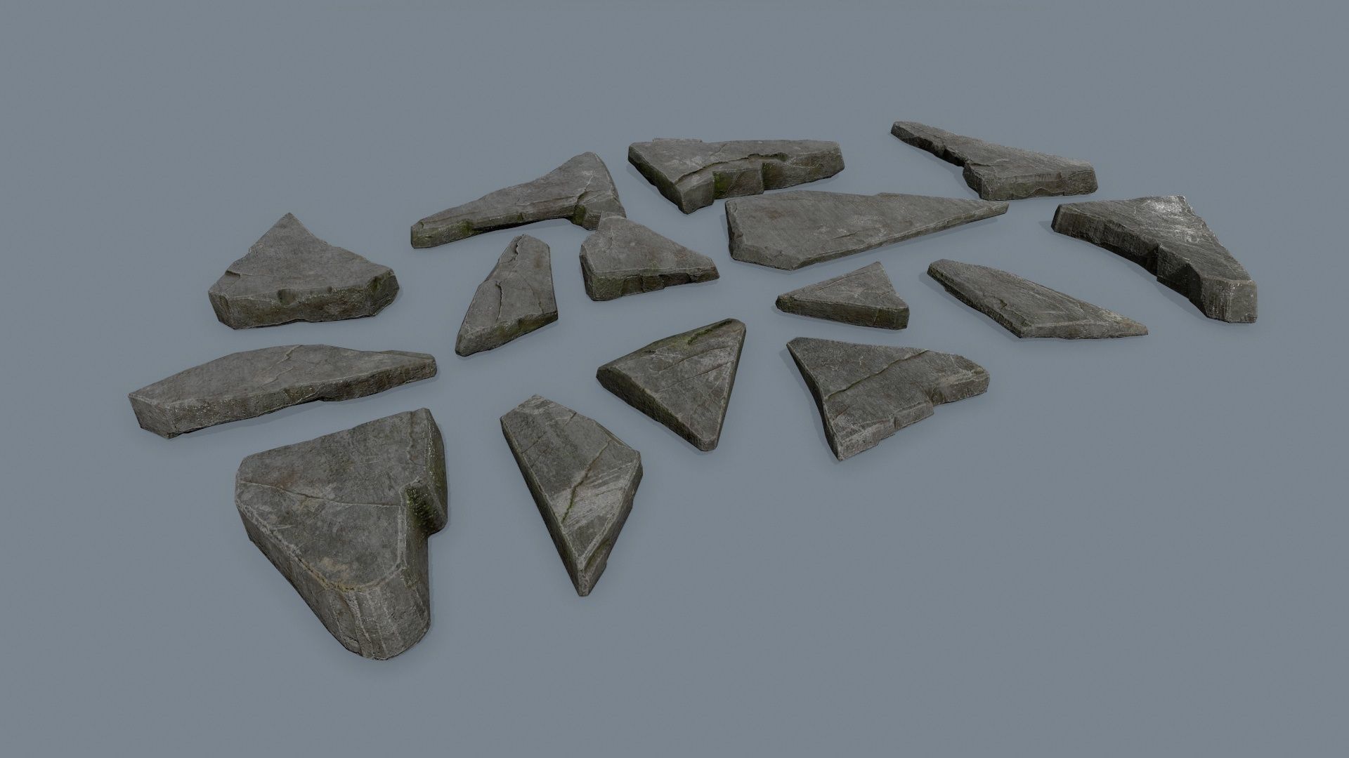 rock set of rocks Low-poly 3D model_5