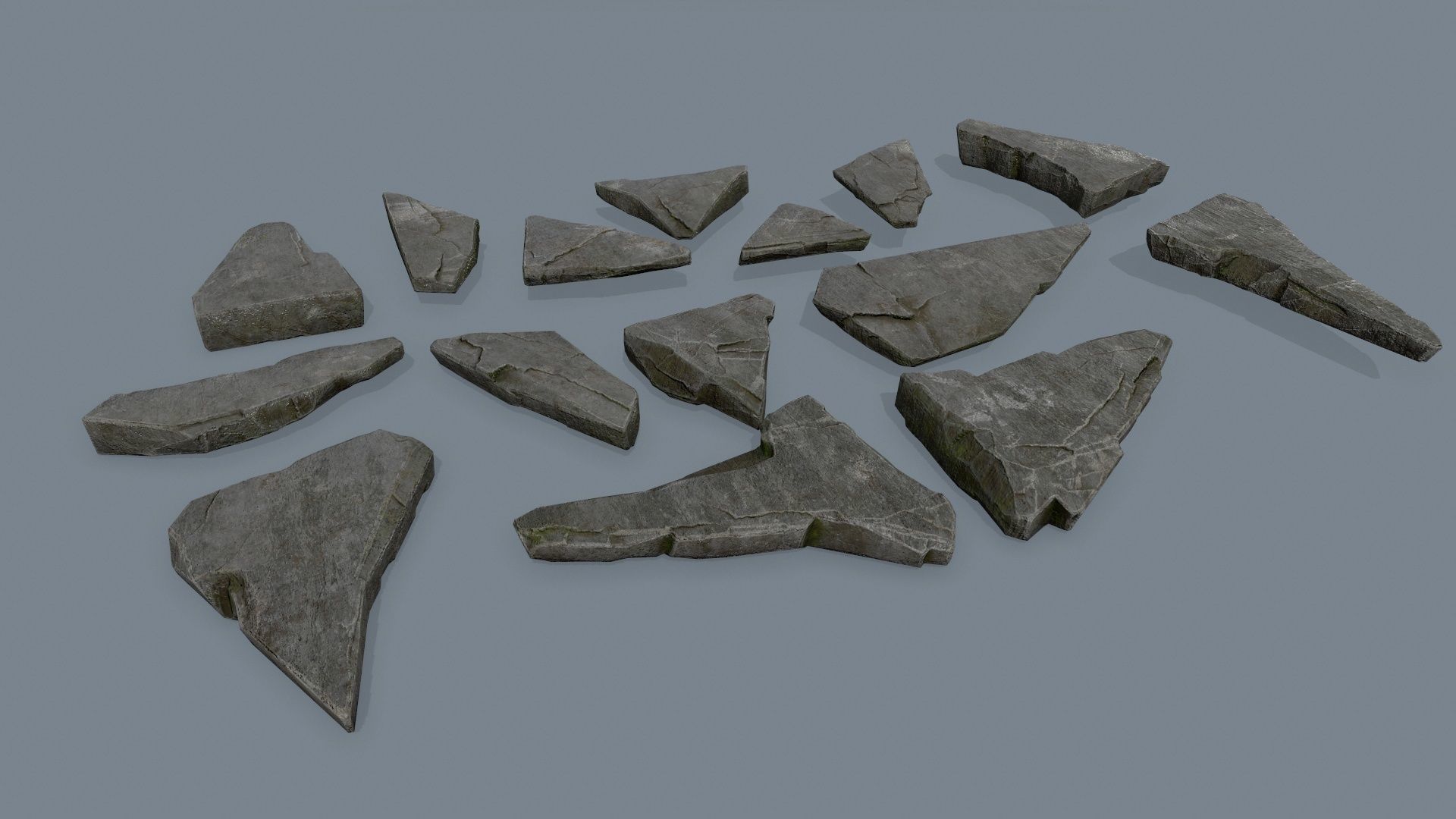 rock set of rocks Low-poly 3D model_11